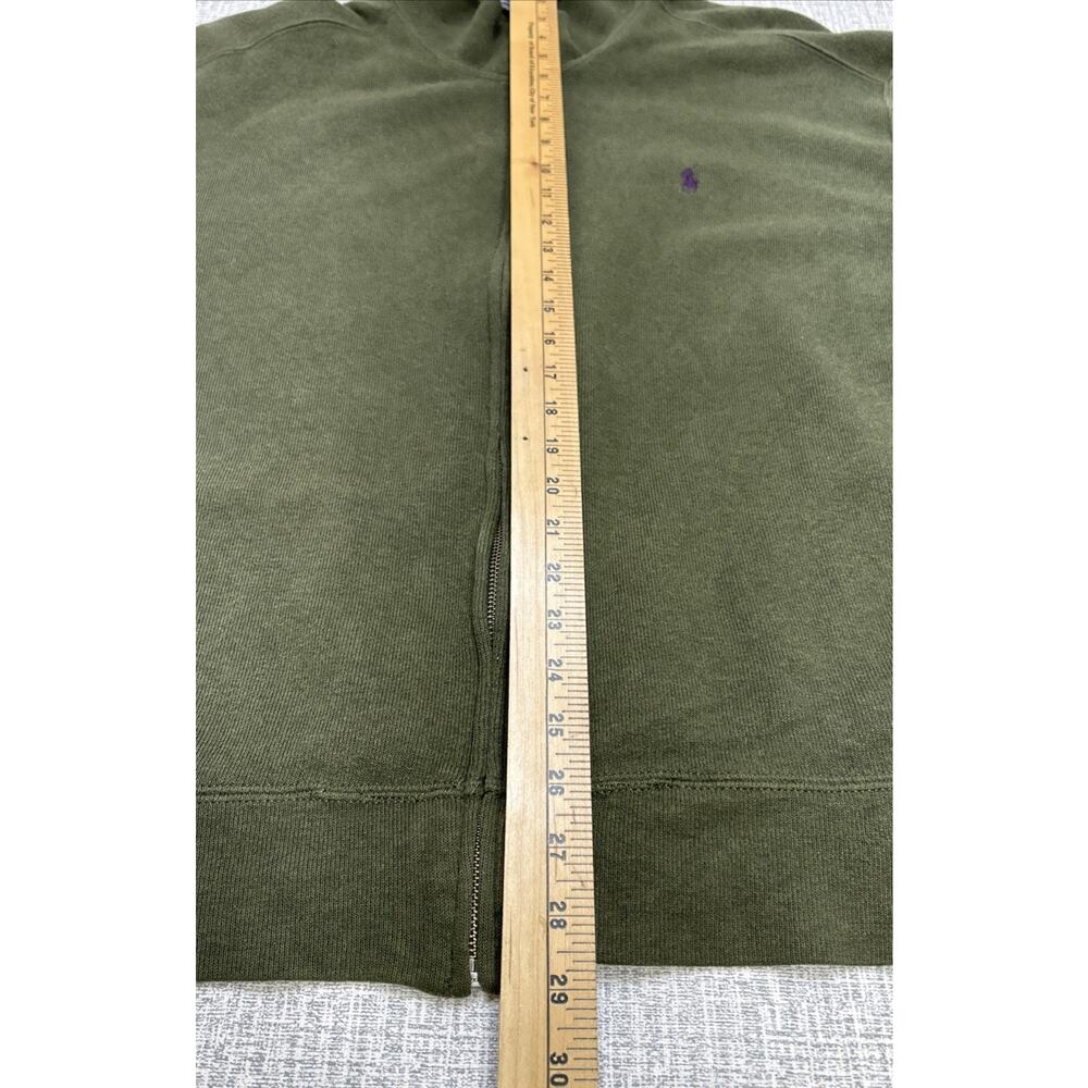 Vintage Polo Ralph Lauren Sweater Men XL Green Cotton Full Zip Casual Preppy - Picture 8 of 9